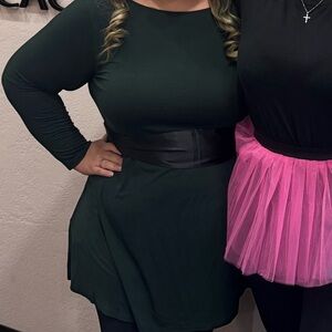 Old Navy Green and Pink Long Sleeve Dress